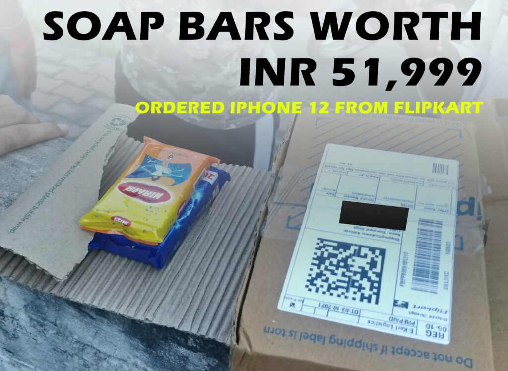 flipkart delivers soap bars instead of iphone 12 at its big billion day sale