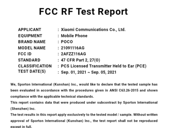 poco m4 pro 5g surfaces on fcc with model number 21091116ag