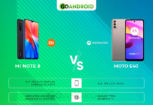 Moto E40 vs Mi Note 8