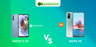 Moto G31 vs Mi Note 10