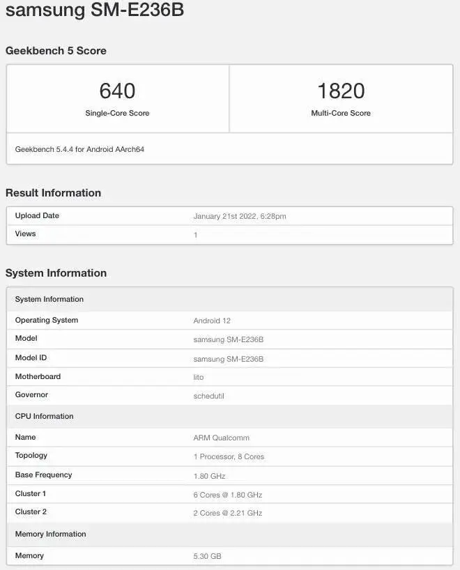 galaxy f23 5g spotted on geekbench with snapdragon 750g soc