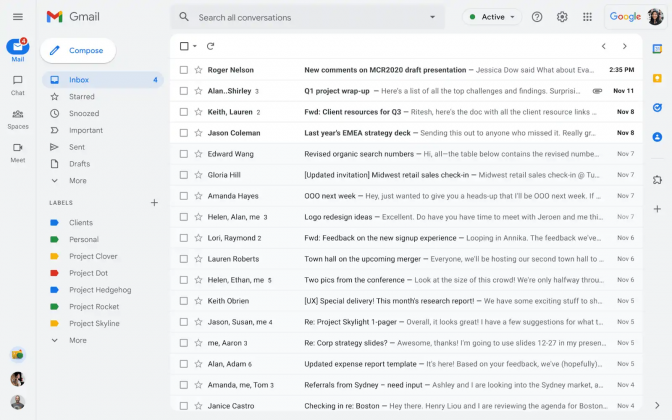 gmail for web adopts a fresh organized redesign