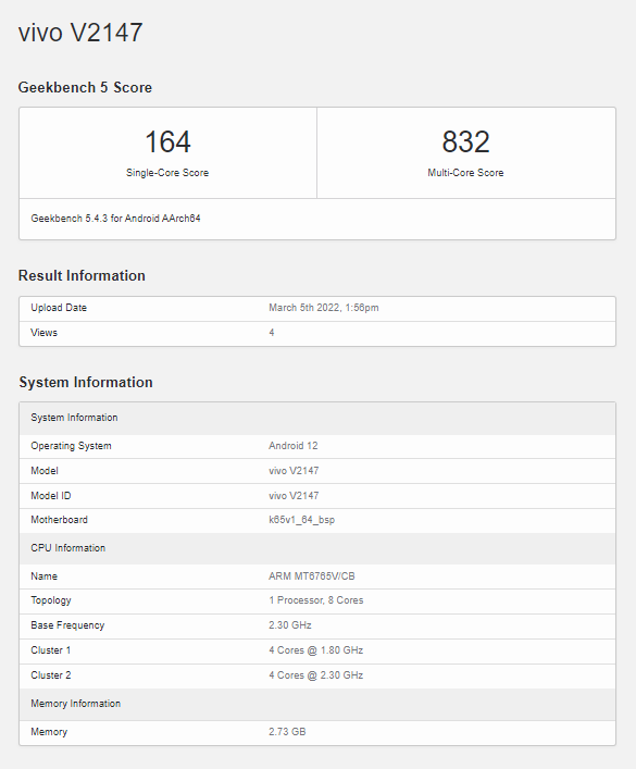 vivo y15c appears on geekbench with helio p35 soc