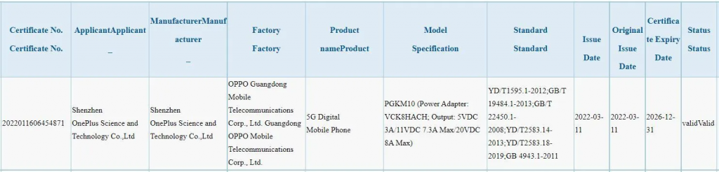 oneplus ace visits geekbench with mediatek dimensity 8100 soc