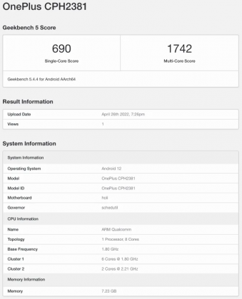 oneplus nord ce2 lite hits geekbench and bis ahead of the official launch