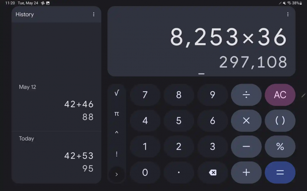 google calculator 8.2 brings two-column ui for tablets