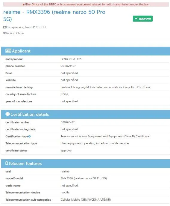 realme gt neo 3t and narzo 50 pro 5g gets nbtc certification, launch approaching
