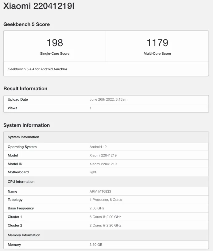 redmi 10 prime plus 5g arrives on geekbench with dimensity 700 soc