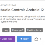 moto g40 fusion & g60's android 12 update breaks 'multi-volume' function