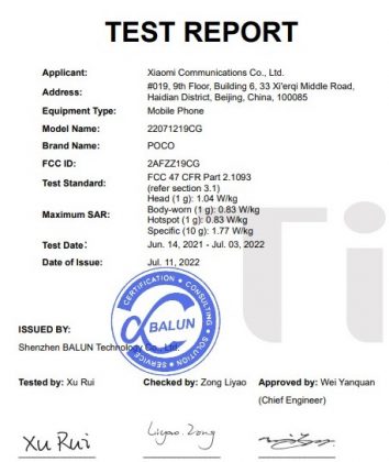 poco 22071219cg makes it to fcc with miui 13 pre-installed