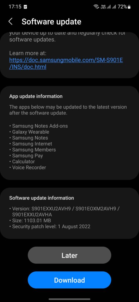 [update: october 2023 security update] samsung galaxy s22 series updates tracker