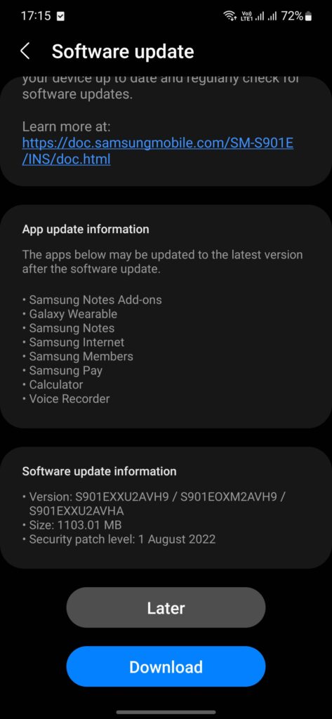 [update: january 2024 security update] samsung galaxy s22 series updates tracker