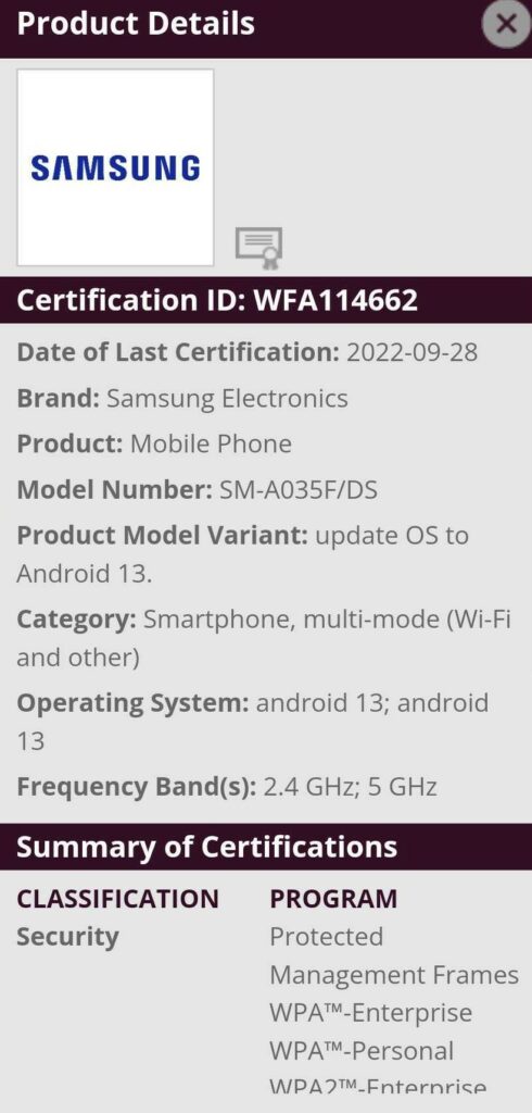 galaxy a03 to get android 13 update soon, confirms wifi alliance