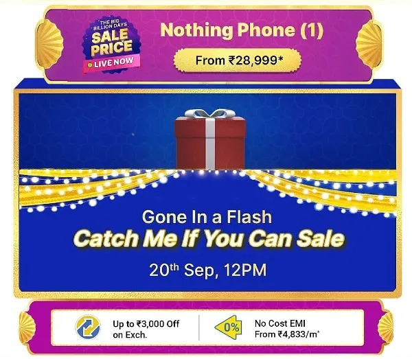 nothing phone (1) coming on sale at flipkart for rs 28,999