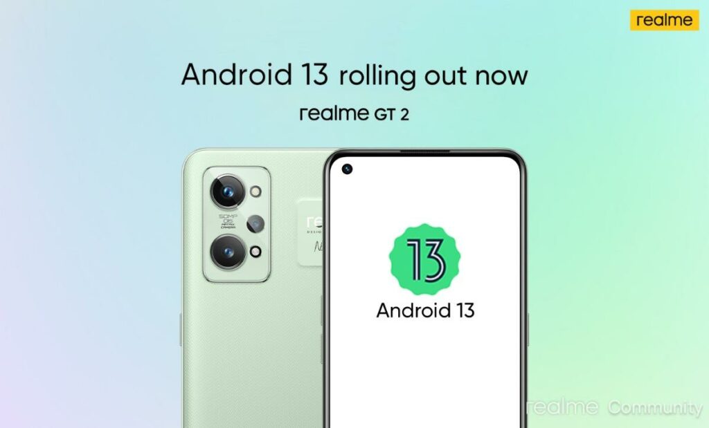 realme pushes android 13 update for realme gt 2