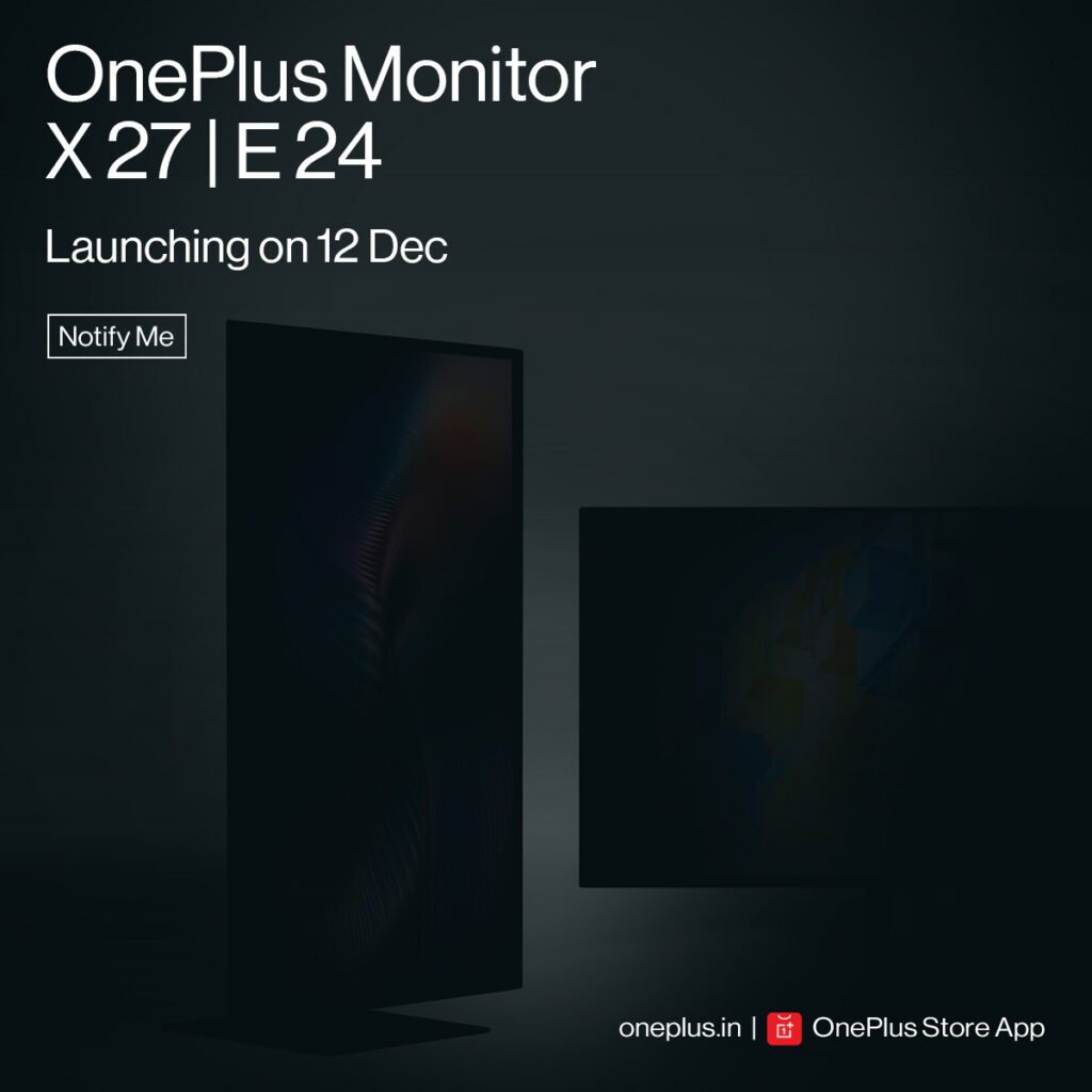 oneplus monitor x27 & e24 will launch on december 12 in india