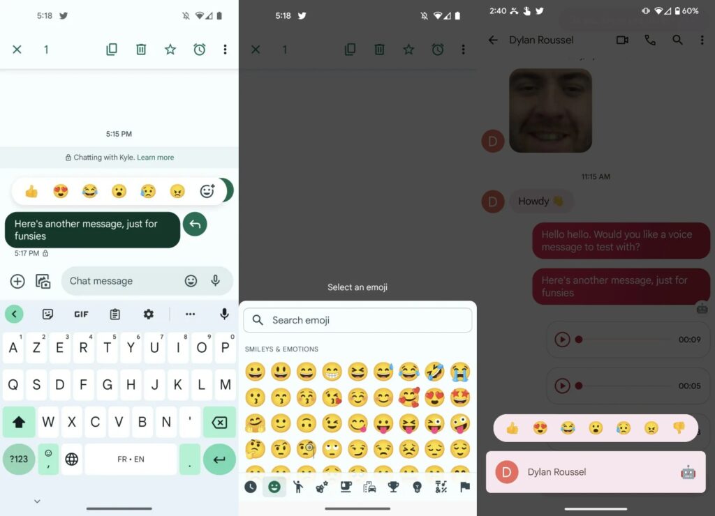 google messages adds more emojis for reactions!