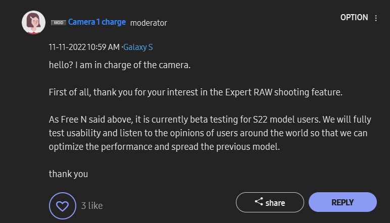 samsung expert raw's astro mode, and the camera assistant availability details for other flagships
