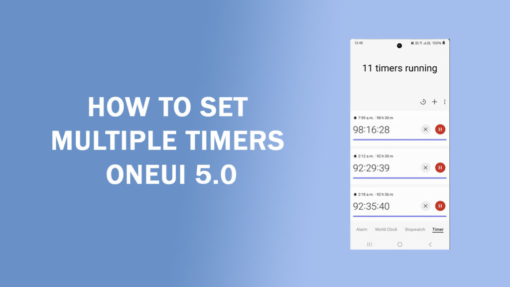 how to set multiple timers on oneui 5.0