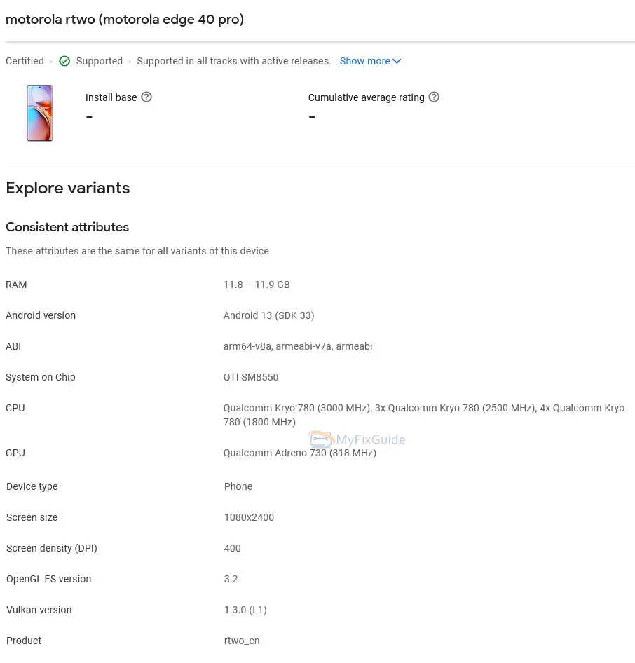 motorola edge 40 pro lists at google play console - the go android