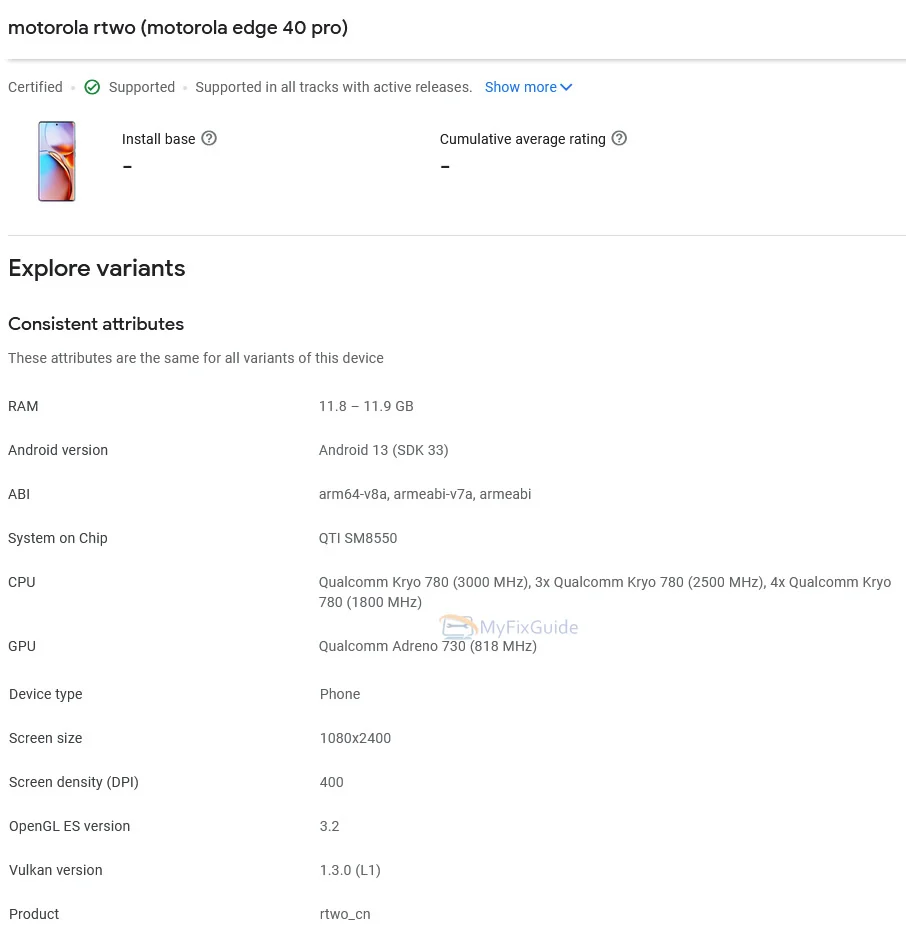 motorola edge 40 pro with snapdragon 8 gen 2 lists at google play console 1 motorola edge 40 pro lists at google play console - the go android