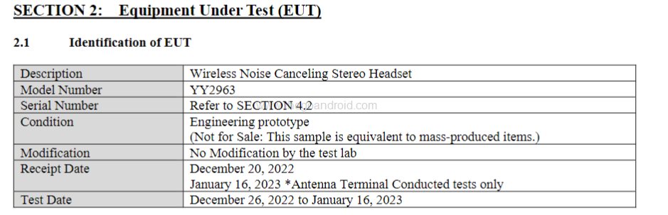 sony yy2963 wireless noise cancelling stereo headset appears on fcc