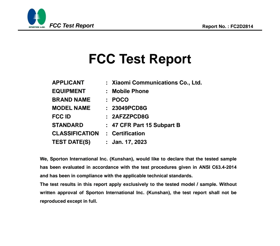 poco f5 5g approved on fcc certification - the go android