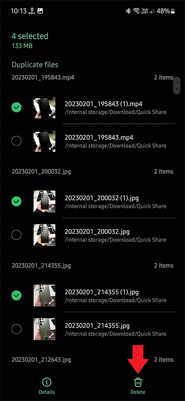 how to find and delete duplicate files on samsung galaxy phones