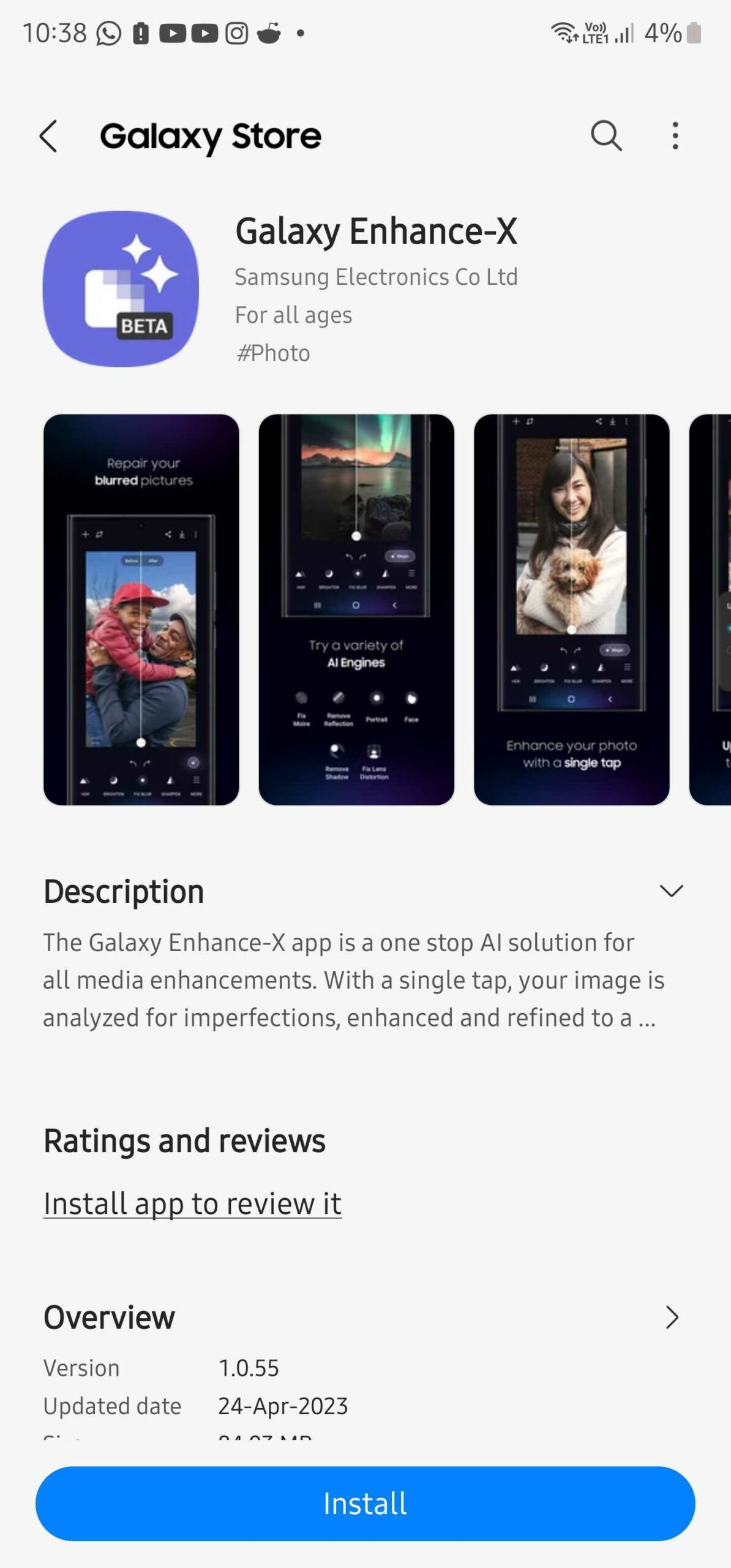 samsung's galaxy enhance-x on the galaxy store - the go android