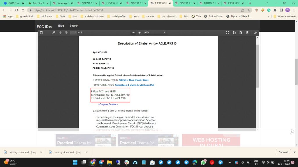 samsung s pen for galaxy tab s9 visits fcc 2 samsung s pen for galaxy tab s9 visits fcc