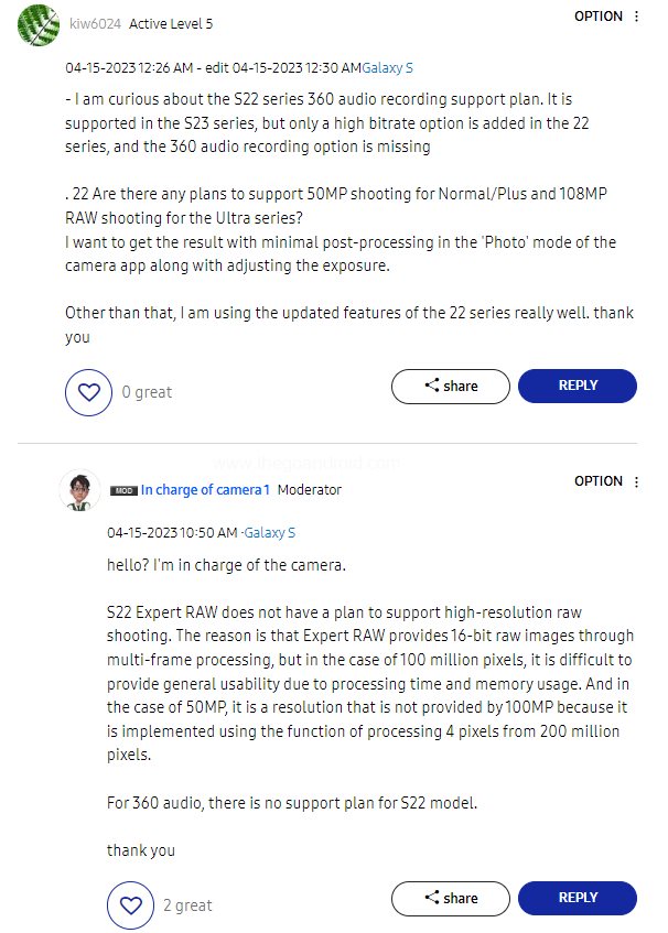 samsung galaxy s22 series won't be getting 360 audio while recording videos, and 50mp/108mp raw camera app capture 2 samsung galaxy s22 series won't be getting 360 audio while recording videos, and 50mp/108mp raw camera app capture