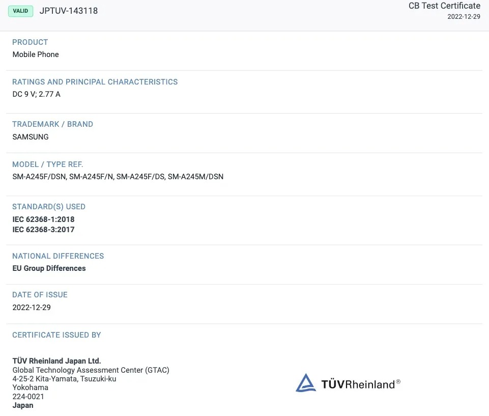 samsung galaxy a24 arrives on bluetooth sig, and tuv certification 3 samsung galaxy a24 arrives on bluetooth sig, and tuv certification