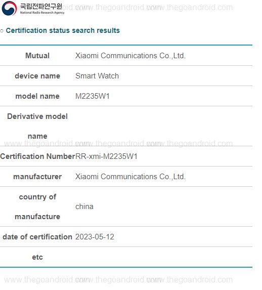 a new xiaomi watch (wearos based?) gets another certification