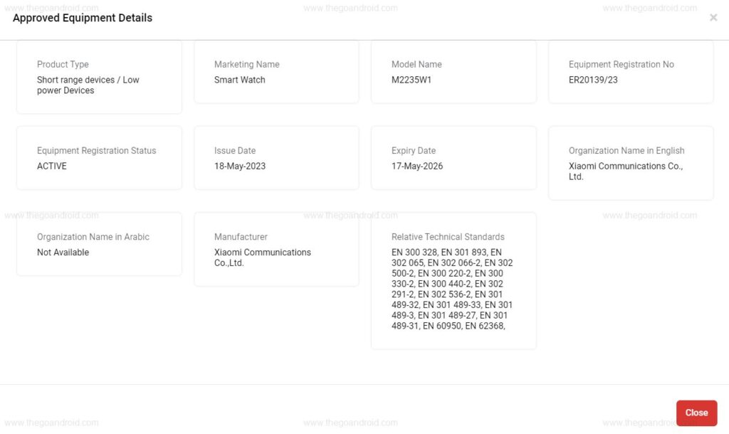 xiaomi m2235w1 arrives on tdra while m2233w1 and m2234w1 smartwatches hit tuv pls