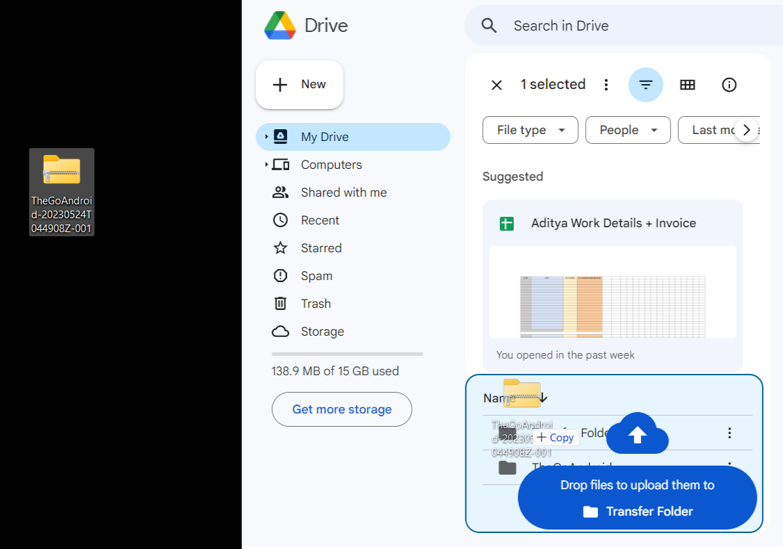 how to move files from google drive to another account