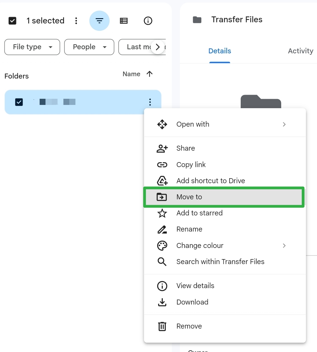 move selected files - drive - the go android